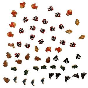 Lot 48+ Pcs Floating Locket Enamel Charms Colorful Fish Frogs Lobsters Penguins